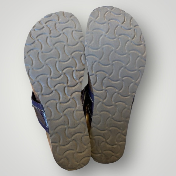 Purple Suede Slide Cork Platform Sandals silver Detail Double Strap Women’s 10 - Picture 6 of 6